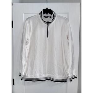 Lands' End 1/4 Zip Pullover Mock Sweater White Men’s XXL